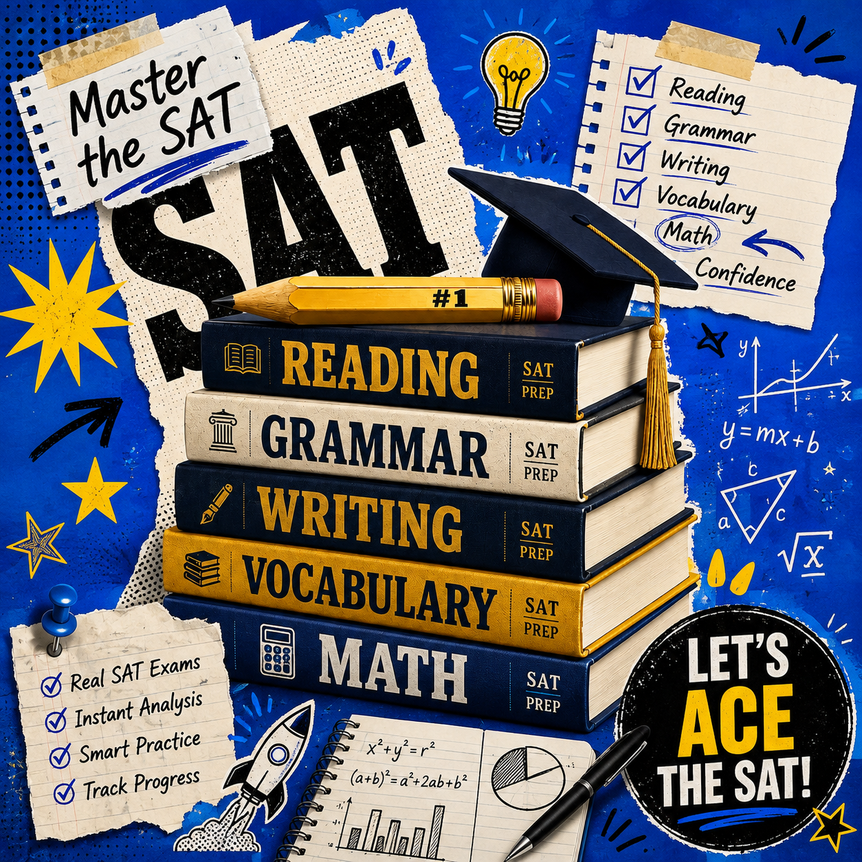 Master the SAT — Reading, Grammar, Writing, Vocabulary & Math prep